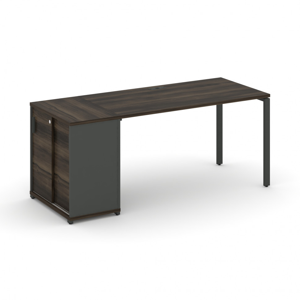 Concept Стол рабочий с опорным шкафом-купе CN.SP-236 A Дуб Мали/Антрацит/Металл Антрацит 2000*720*75