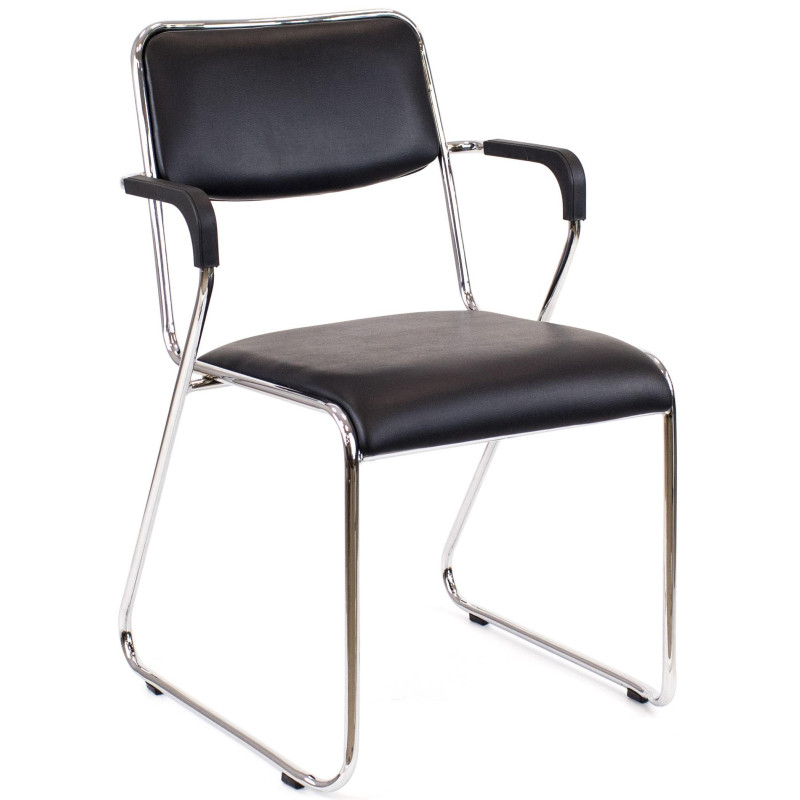 Стул 0MX_EV_Everprof Fix Plus Chrome экокожа черный