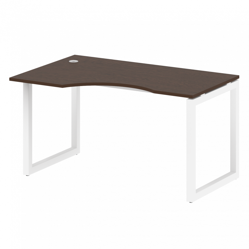 Metal System Quattro Стол криволинейный левый на О-образном м/к 50БО.СА-2 (L) Венге Цаво/Металл Белы