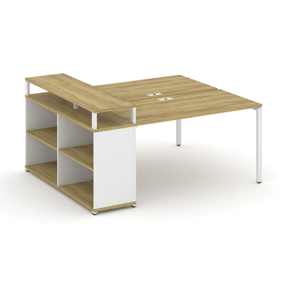Concept Рабочая станция с опорным стеллажом с верх. горизонтом  CN.DRS-207 Дуб Винченцо/Белый Брилли
