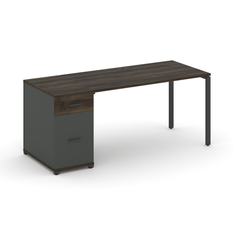Concept Стол рабочий с 1 опорной тумбой CN.SP-408 A Дуб Мали/Антрацит/Металл Антрацит 2000*720*750 Concept Стол рабочий с 1 опорной тумбой CN.SP-408 A Дуб Мали/Антрацит/Металл Антрацит 2000*720*750