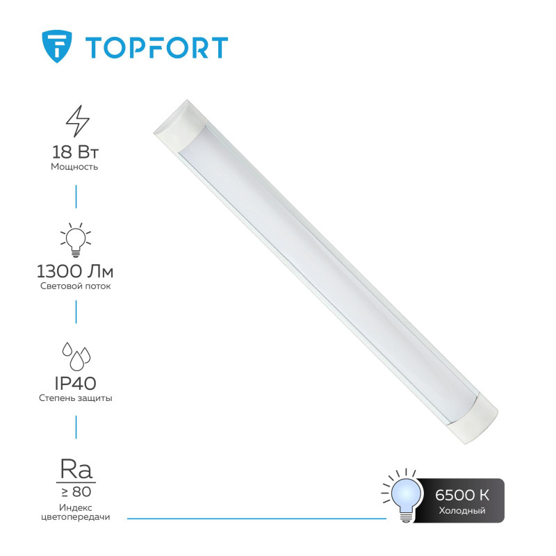 Светильник светодиодный TOPFORT СПО-СВЕТ-18-600-6500
