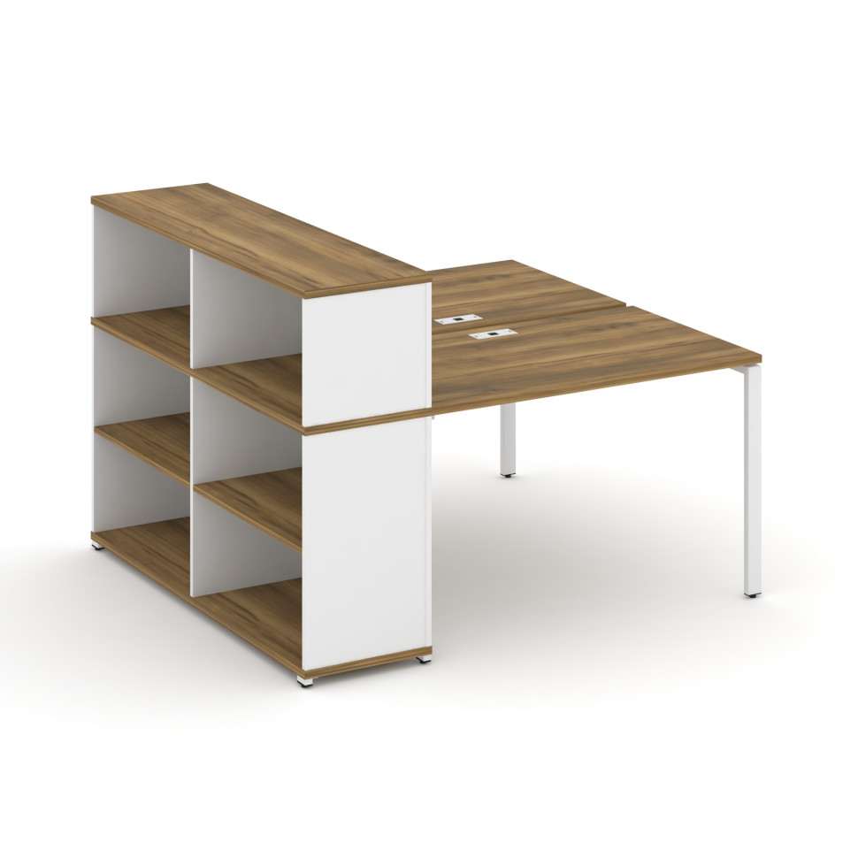 Concept Рабочая станция с опорным стеллажом с надставкой низ. CN.DRS-210 Сандал Янтарный/Белый Брилл