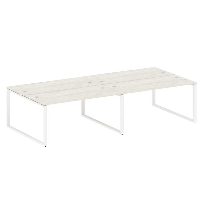 Metal System Рабочая станция на 4 места на О-образном м/к БО.СМ-4.4 Дуб Наварра/Металл Белый 3200*14 Metal System Рабочая станция на 4 места на О-образном м/к БО.СМ-4.4 Дуб Наварра/Металл Белый 3200*14