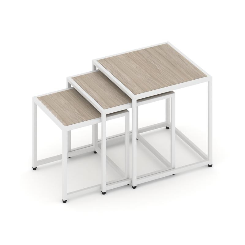 Loft Стол журнальный VR.L-SJK-45 Дуб Аттик/Металл Белый 450*450*450 Loft Стол журнальный VR.L-SJK-45 Дуб Аттик/Металл Белый 450*450*450