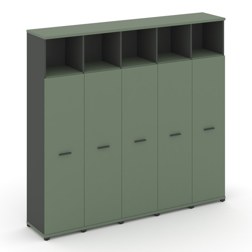 Concept Шкаф 5 узких секций, 5 ниш CN.STU-556 A Кобо/Антрацит/Металл Антрацит 2084*420*1922