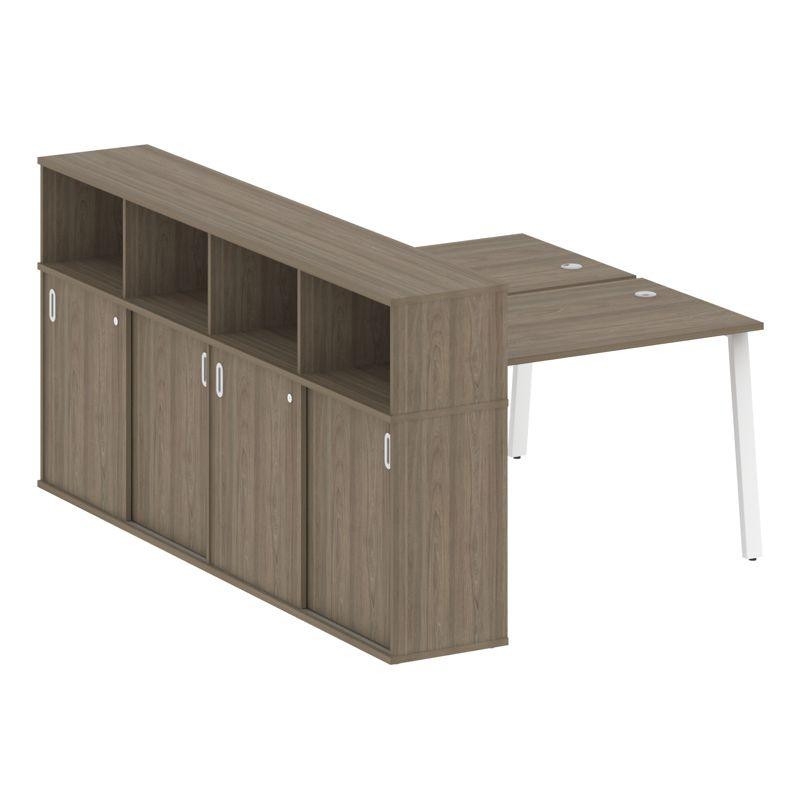 Metal System Рабочая станция с шкафом-купе на А-образном м/к БА.РС-СШК-4.2 Т Вяз Благородный/Металл