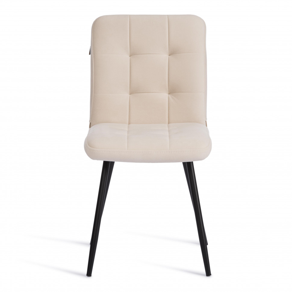 Стул обеденный Medeo флок , молочный/черный, 4, 47х56х89