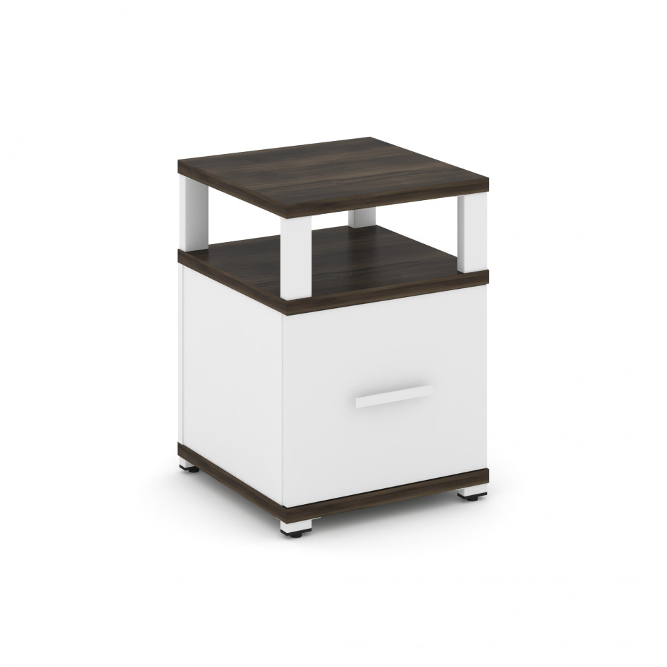Concept Тумба приставная 1 распаш. фасад с надставкой CN.TUP-005 W Дуб Мали/Белый Бриллиант/Металл Б Concept Тумба приставная 1 распаш. фасад с надставкой CN.TUP-005 W Дуб Мали/Белый Бриллиант/Металл Б