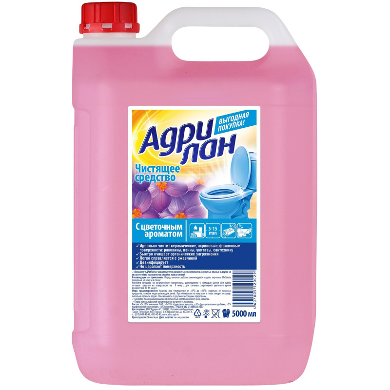Средство для сантехники Адрилан с цветочным ароматом 5л