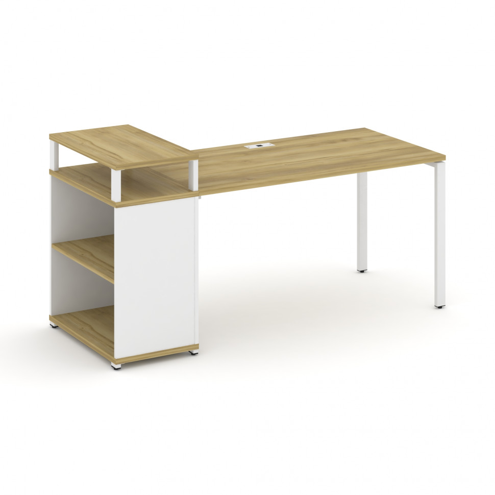 Concept Стол рабочий с опорным стеллажом с верх. горизонтом  CN.SP-207 Дуб Винченцо/Белый Бриллиант/