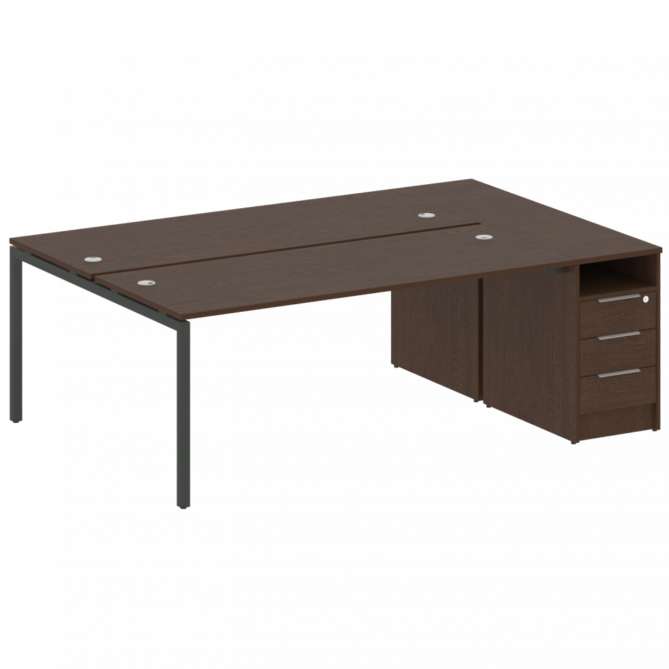 Metal System Quattro Рабочая станция с тумбой на П-образном м/к 40БП.РС-СТП-2.5 Венге Цаво/Металл Ан Metal System Quattro Рабочая станция с тумбой на П-образном м/к 40БП.РС-СТП-2.5 Венге Цаво/Металл Ан