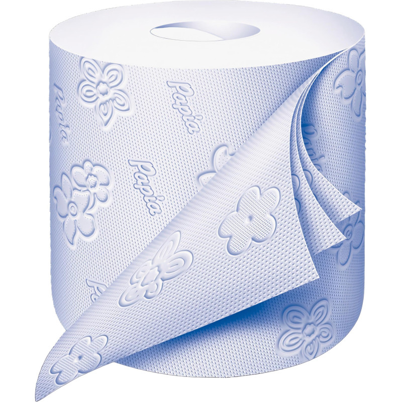 Бумага туалетная Papia Белая 3сл бел 100%цел втул 16,8м 140л 12рул/уп