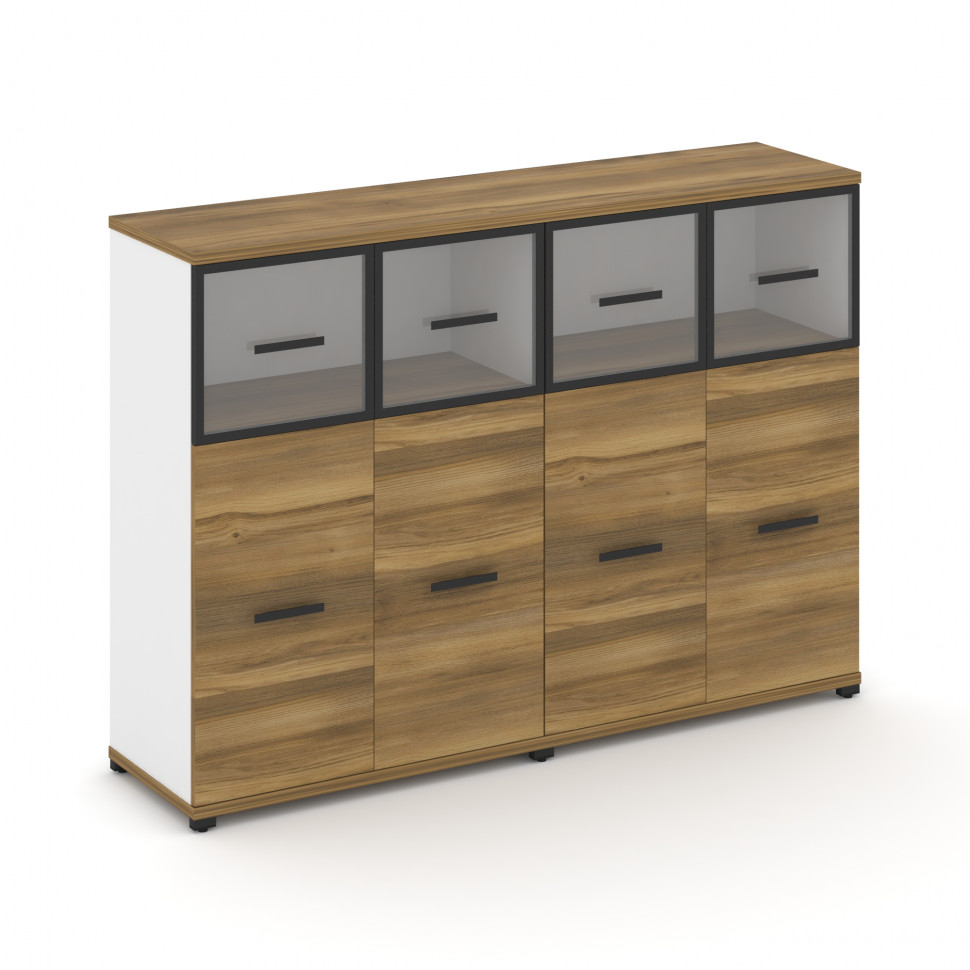 Concept Шкаф 2 широкие секции, 3 ниши CN.STS-324 RPB B Сандал Янтарный/Белый Бриллиант/Металл Черный