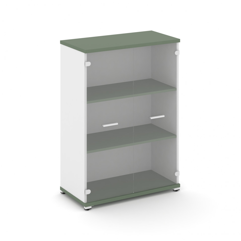 Concept Шкаф 1 широкая секция, 3 ниши CN.STS.E-316 SP W Кобо/Белый Бриллиант/Металл Белый/Прозрачный