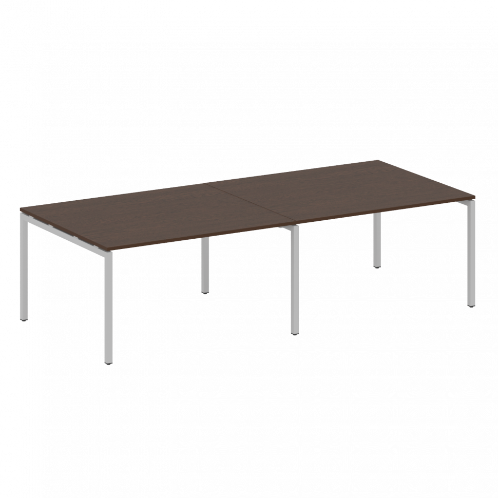 Metal System Quattro Переговорный стол (2 столешницы) на П-образном м/к 40БП.ПРГ-2.3 Венге Цаво/Мета