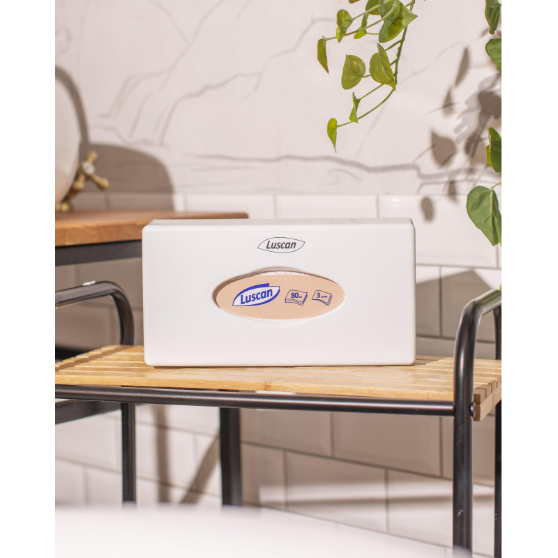 Диспенсер для салфеток косметических Luscan пласт.белый 0912W