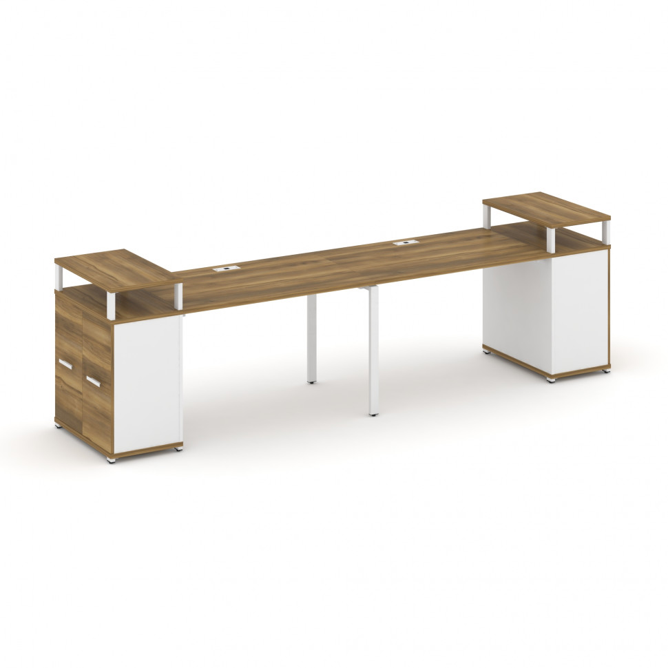 Concept Рабочая станция с опорными распаш. шкафами с верх. горизонтами  CN.ORS-222 W Сандал Янтарный