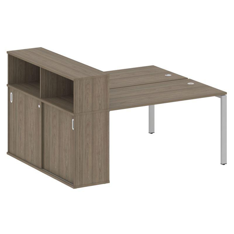 Metal System Рабочая станция с шкафом-купе на П-образном м/к БП.РС-СШК-2.3 Т Вяз Благородный/Металл