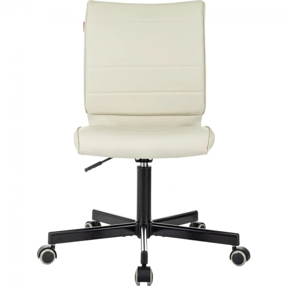 Кресло VB_EChair 303 PU слоновая кость эко.кожа крестов. металл черный