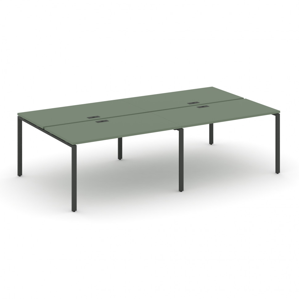 Concept Рабочая станция на 4 места CN.DRS-006 Кобо/Металл Антрацит 2360*1480*750