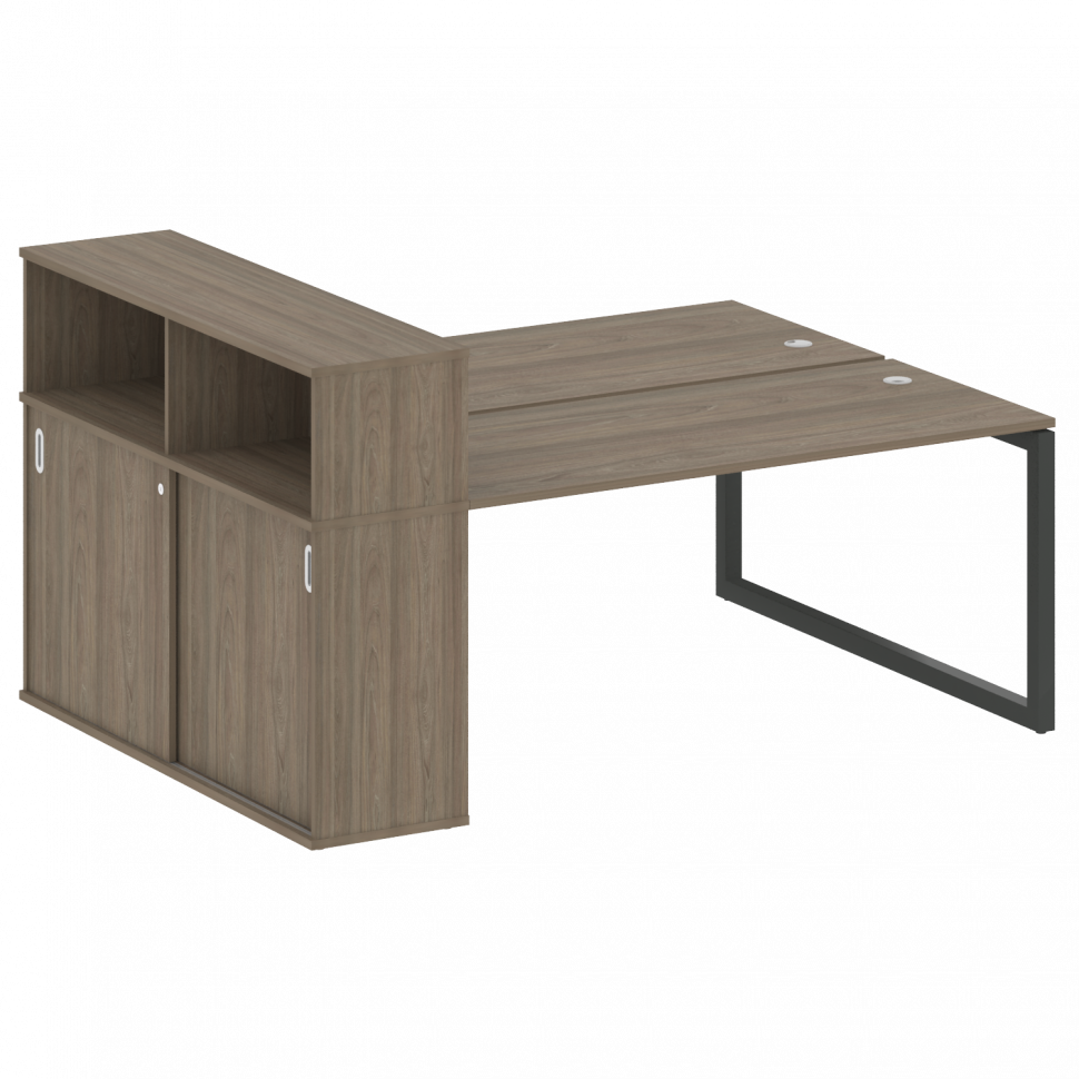 Metal System Quattro Рабочая станция с шкафом-купе на О-образном м/к 50БО.РС-СШК-2.4 Т Вяз Благородн