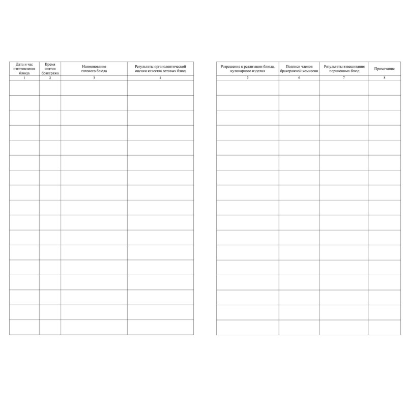Журнал бракеража готовой пищ.продук:СанПиН 2.3/2.4.3590-20,2шт/уп КЖ-137/2