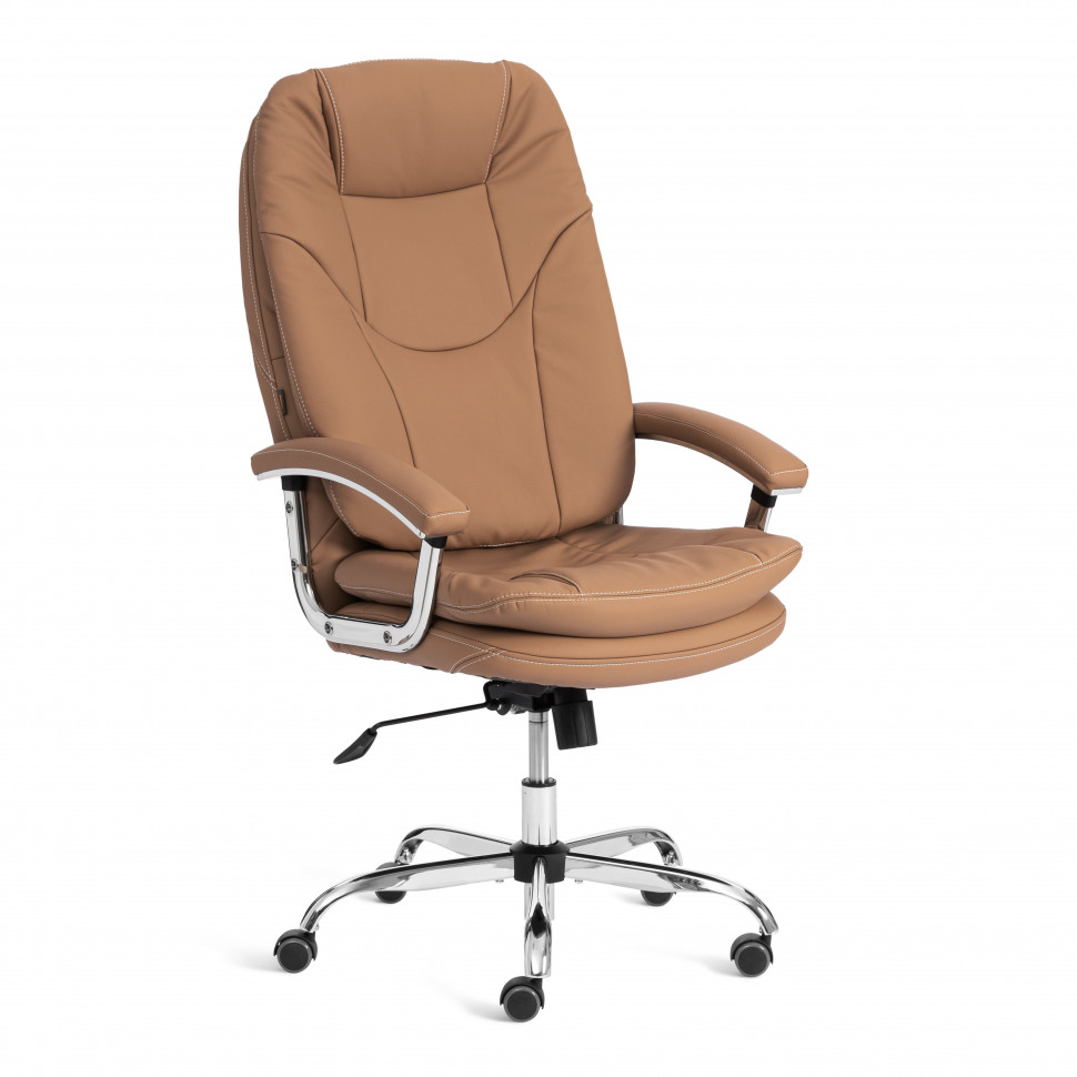 Кресло Софти Люкс/Softy Lux Экокожа LUX Classic 18-13, св.-коричневый