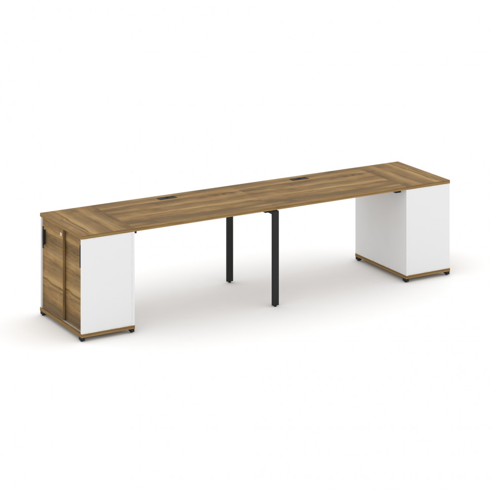 Concept Рабочая станция с опорными шкафом-купе CN.ORS-234 B Сандал Янтарный/Белый Бриллиант/Металл Ч