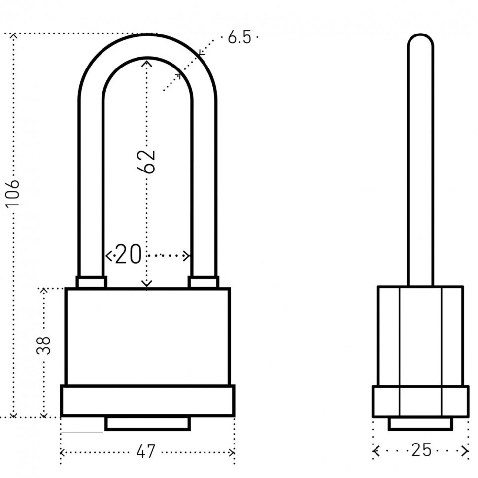Замок навесной всепог_УЗК Аллюр ВС1Ч-374ПД(46,5xd=6,3x62)чуг чер(дл.д/6кл)