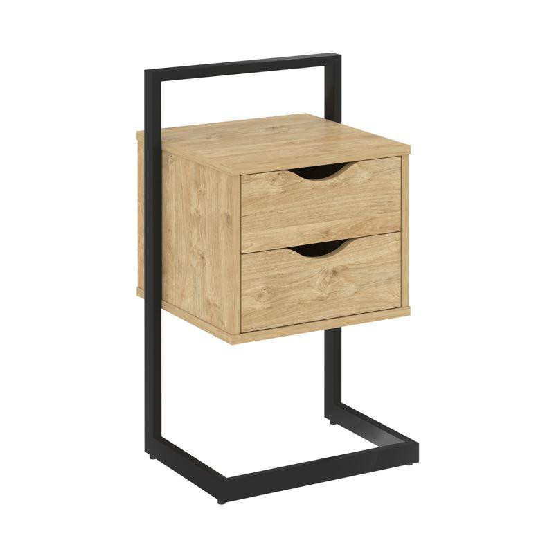 Loft Тумба приставная VR.L-PY2 Тиквуд Светлый/Металл Черный 450*409*792