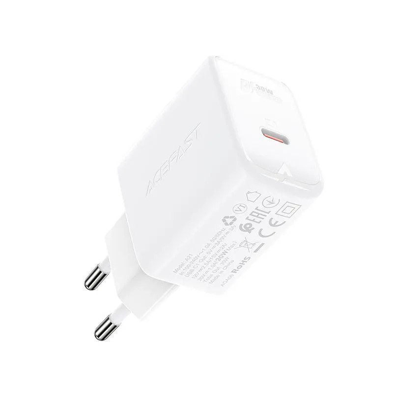 Зарядное устройство Acefast (AF-A21-WH) 30W GaN USB-C белый