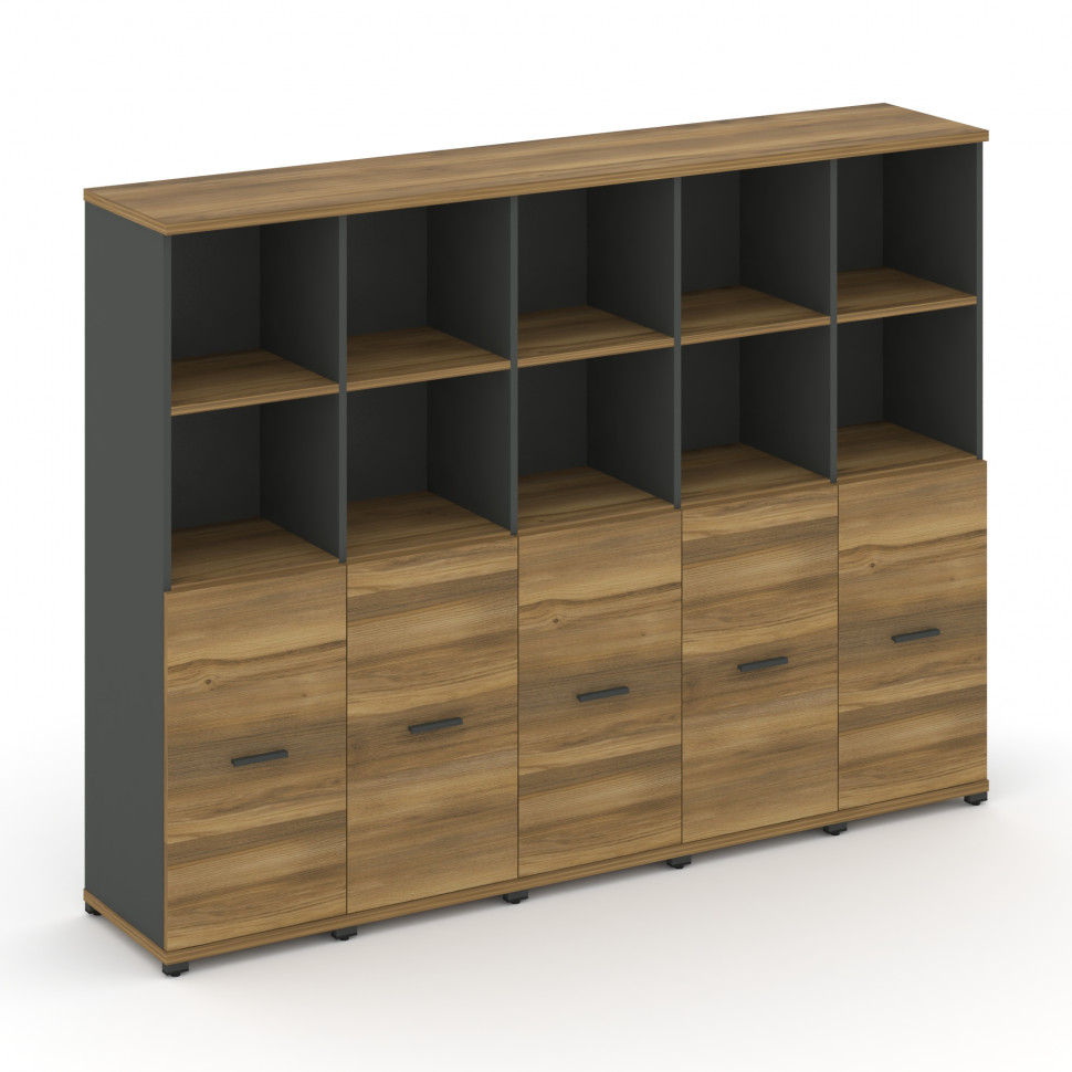 Concept Шкаф 5 узких секций, 4 ниши CN.STU-451 A Сандал Янтарный/Антрацит/Металл Антрацит 2084*420*1