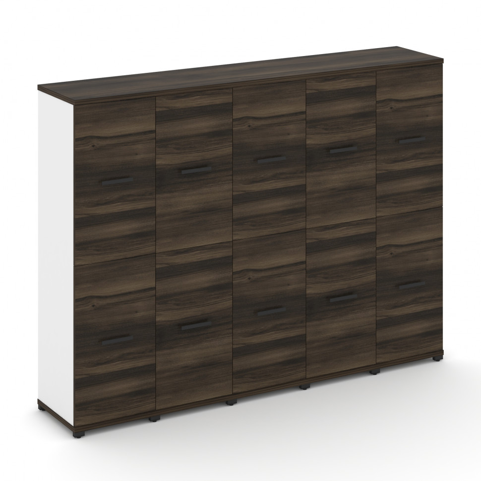 Concept Шкаф 5 узких секций, 4 ниши CN.STU-452 B Дуб Мали/Белый Бриллиант/Металл Черный 2084*420*155