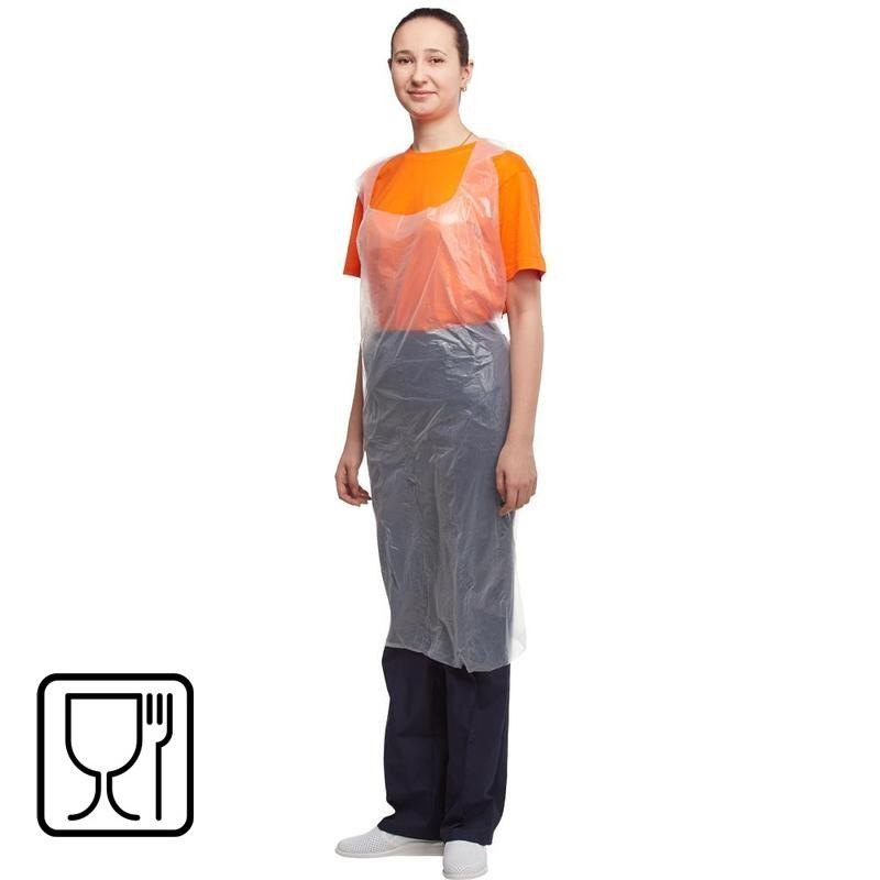 Фартук одноразовый KLEVER н/с,полиэтил. защит. (76х120см) 100шт/уп,ПС