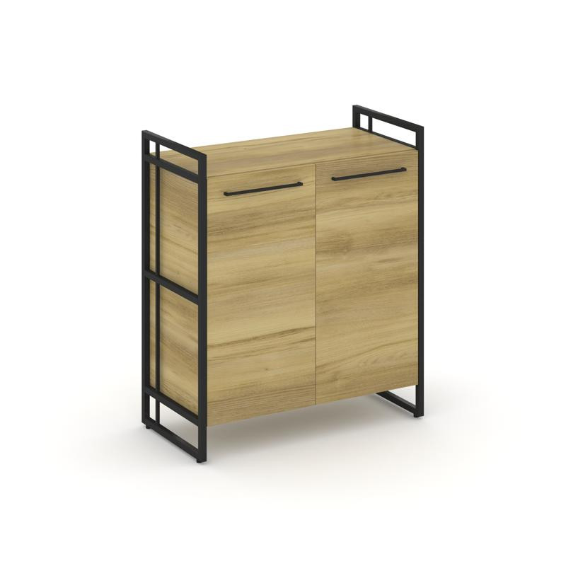 Rift Шкаф 2 ниши широкий RF.SS-21 Дуб Винченцо/Металл Черный/Черный Ручки 798*396*924