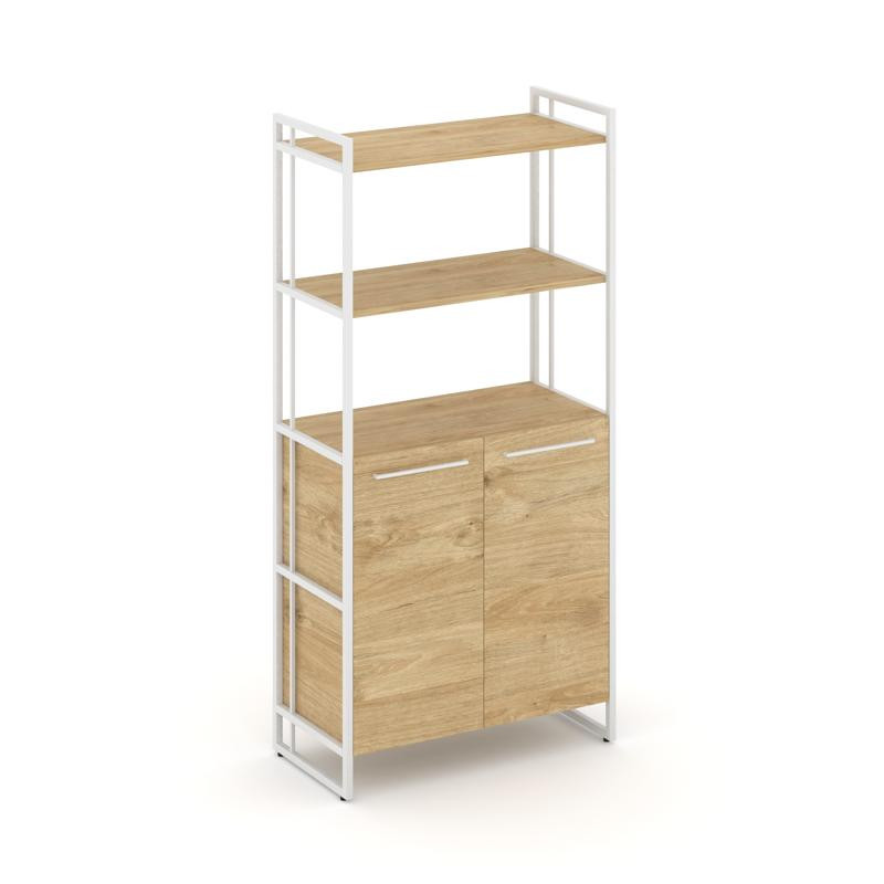 Rift Шкаф 4 ниши широкий RF.SS-44 Тиквуд Светлый/Металл Белый/Белый Ручки 798*396*1648