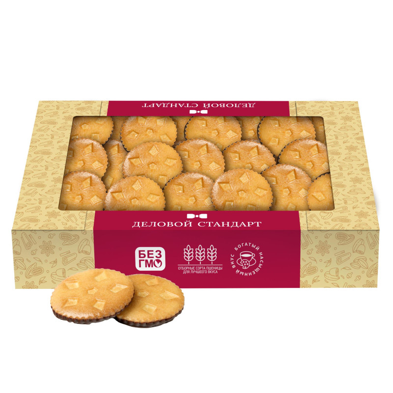 Печенье Деловой Стандарт сдобное ШОККО, глазированное, 420 гр  