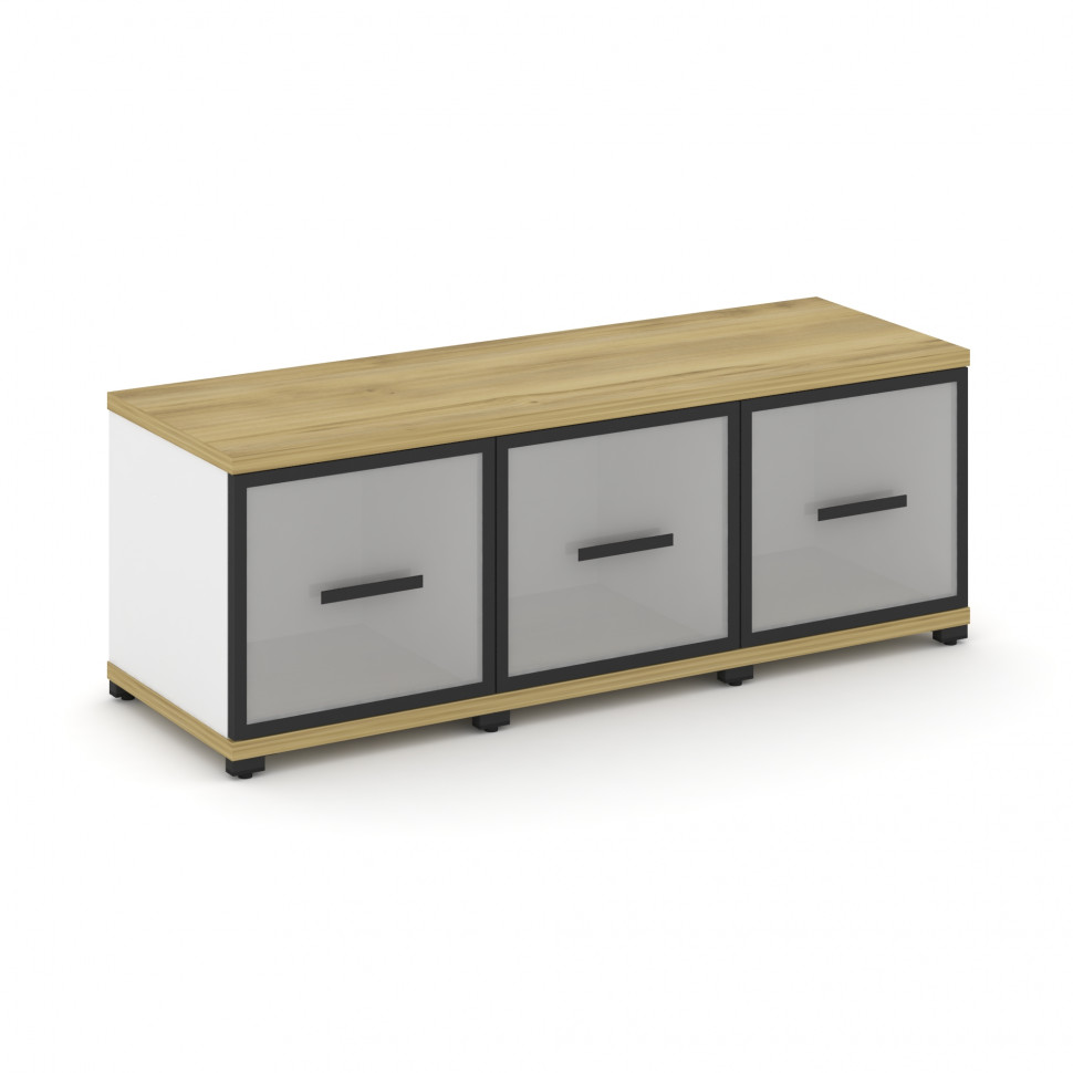 Concept Шкаф 3 узкие секции, 1 ниша CN.STU-133 RMB B Дуб Винченцо/Белый Бриллиант/Металл Черный/Сати