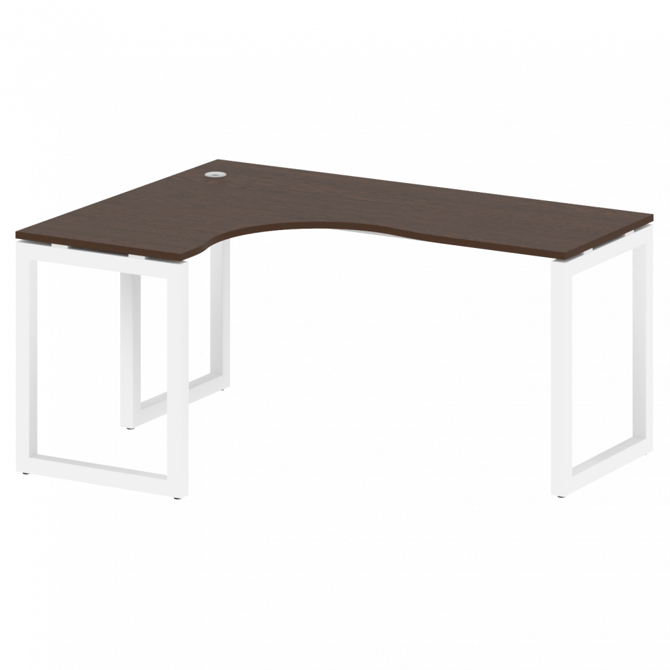 Metal System Quattro Стол криволинейный левый на О-образном м/к 50БО.СА-4 (L) Венге Цаво/Металл Белы