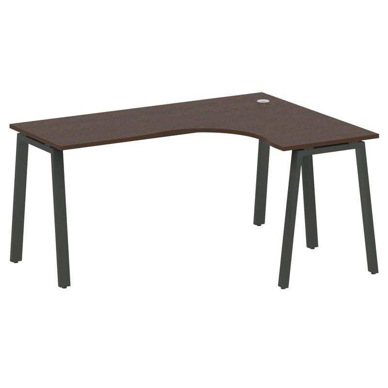 Metal System Стол криволинейный правый на А-образном м/к БА.СА-4 (R) Венге Цаво/Металл Антрацит 1600