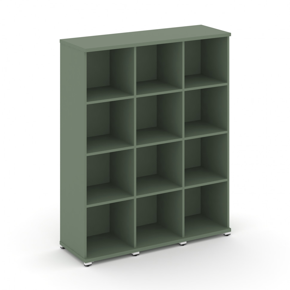 Concept Стеллаж 3 узкие секции, 4 ниши CN.STU-430 Кобо/Металл Белый 1252*420*1554