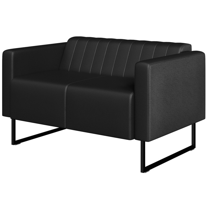 Диван MV_Комус Мебель Bright City 2-мест. (Ci2) к/з Or.16/Ec.3001 черн