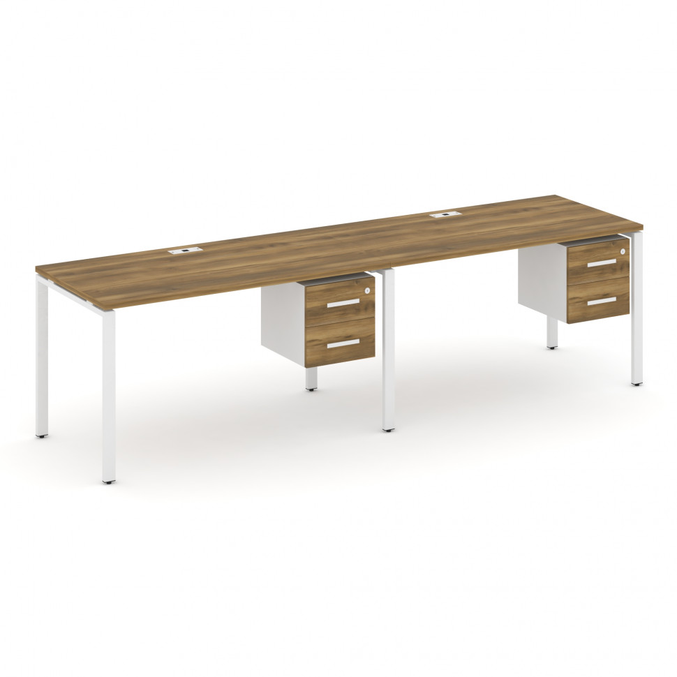 Concept Рабочая станция односторонняя с подвес. тумбами 2 места CN.ORS-115 W Сандал Янтарный/Белый Б Concept Рабочая станция односторонняя с подвес. тумбами 2 места CN.ORS-115 W Сандал Янтарный/Белый Б