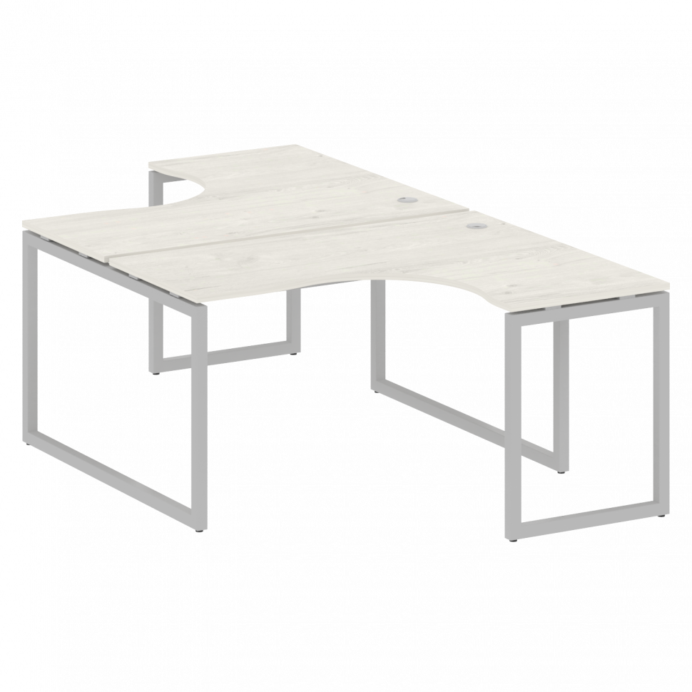 Metal System Quattro Рабочая станция криволинейная на О-образном м/к 40БО.РАС-СА-2.3 Дуб Наварра/Мет