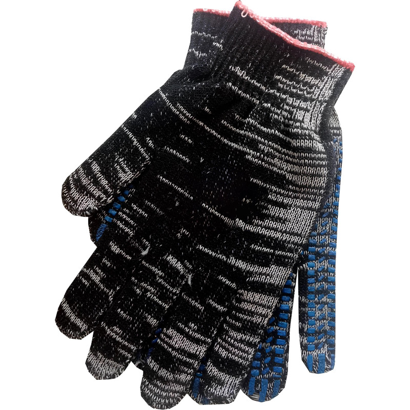 Перчатки защитн трикотажн ПВХ Точка 4нитей 38-40гр 10кл 400пар/уп(графит)