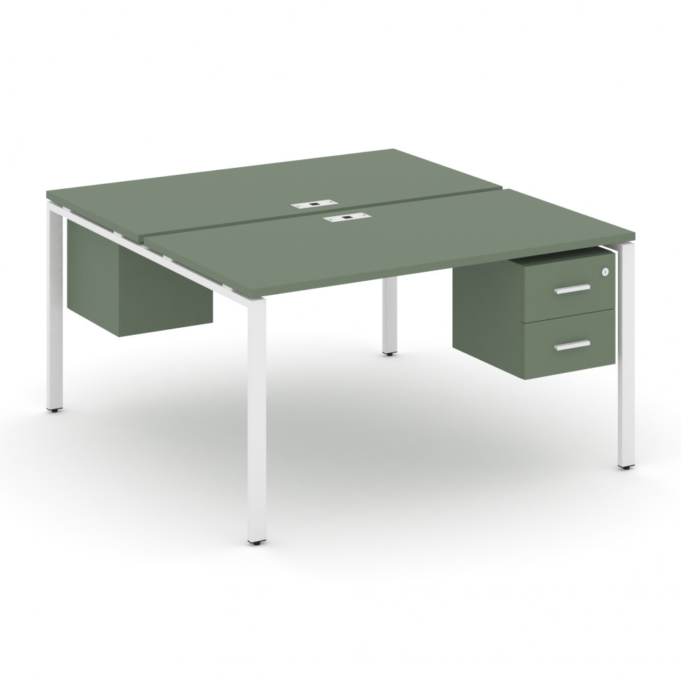 Concept Рабочая станция 2 сторонняя с подвесными тумбами на 2 места CN.DRS-114 W Кобо/Металл Белый 1 Concept Рабочая станция 2 сторонняя с подвесными тумбами на 2 места CN.DRS-114 W Кобо/Металл Белый 1