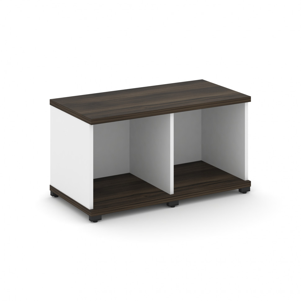 Concept Стеллаж 2 узкие секции, 1 ниша CN.STU-120 Дуб Мали/Белый Бриллиант/Металл Черный 836*420*450