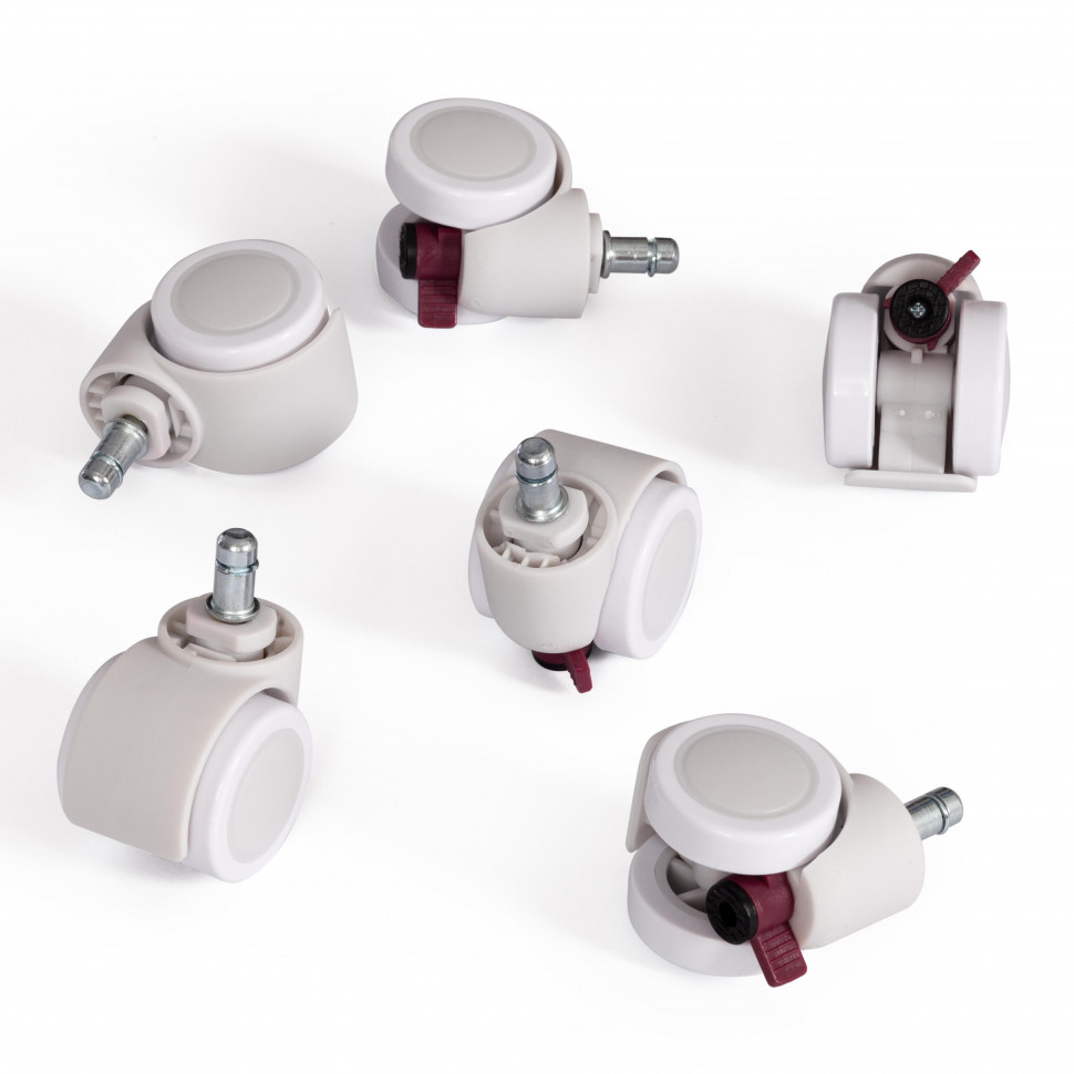 Набор серых роликов ПУ с отключ. блокировкой, 6 штук, D11 полиуретан