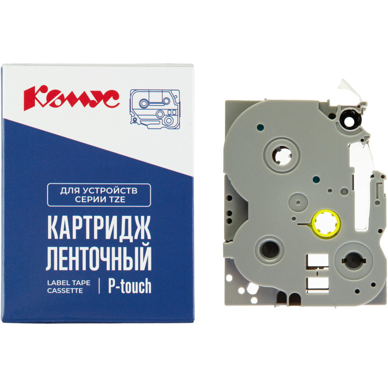 Картридж Комус TZE-251(Brother TZE-251 черный на белом ,24мм/8м)